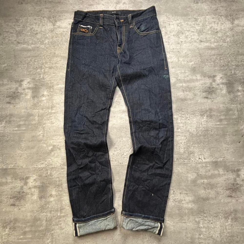 Plac Raw Japanese Selvedge Denim Jeans Mens 30 Navy Vintage Y2K Placid Wave
